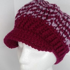 Handmade Crochet Knitted Brim Visor Hat